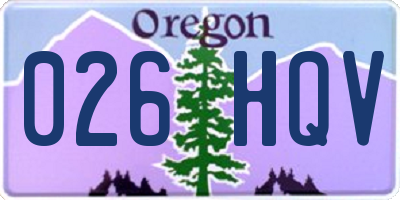 OR license plate 026HQV