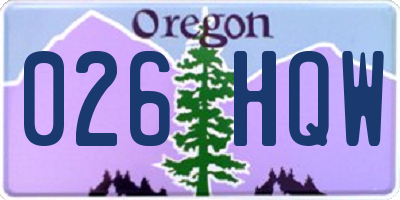 OR license plate 026HQW