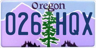 OR license plate 026HQX