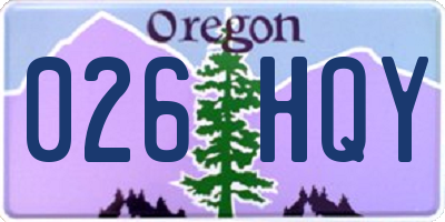 OR license plate 026HQY