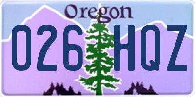 OR license plate 026HQZ