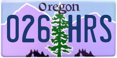 OR license plate 026HRS