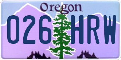 OR license plate 026HRW