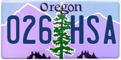 OR license plate 026HSA