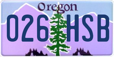 OR license plate 026HSB