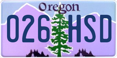 OR license plate 026HSD