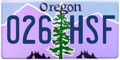 OR license plate 026HSF