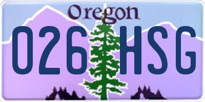 OR license plate 026HSG