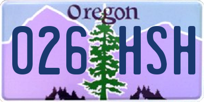 OR license plate 026HSH