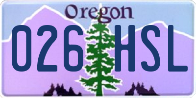 OR license plate 026HSL