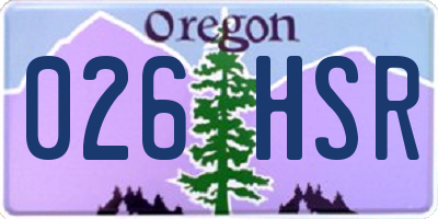OR license plate 026HSR
