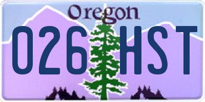 OR license plate 026HST