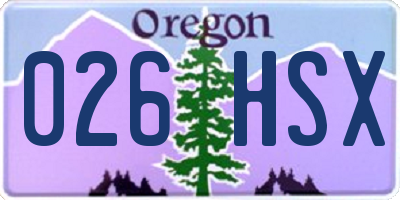 OR license plate 026HSX