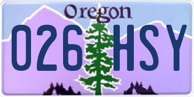 OR license plate 026HSY