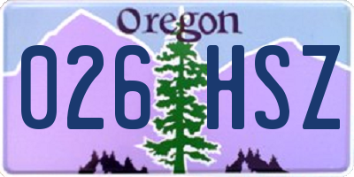 OR license plate 026HSZ