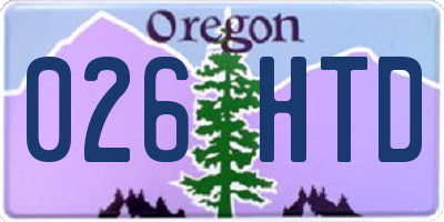 OR license plate 026HTD