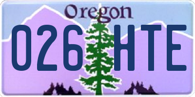 OR license plate 026HTE