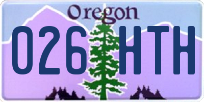 OR license plate 026HTH