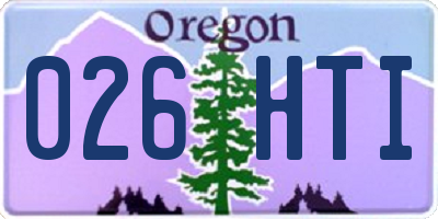 OR license plate 026HTI