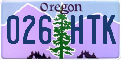 OR license plate 026HTK