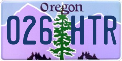OR license plate 026HTR