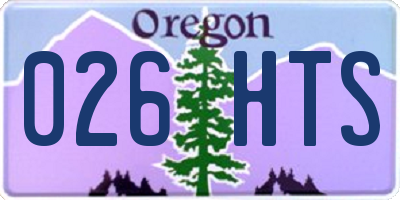OR license plate 026HTS