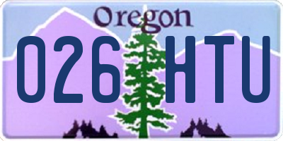 OR license plate 026HTU