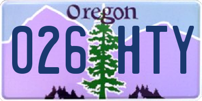 OR license plate 026HTY