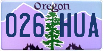 OR license plate 026HUA
