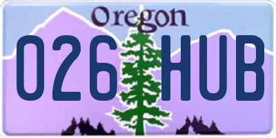 OR license plate 026HUB