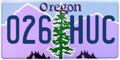 OR license plate 026HUC