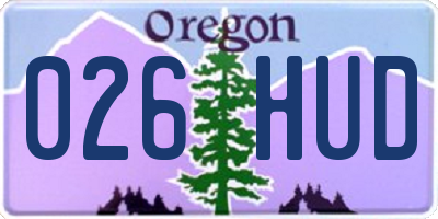 OR license plate 026HUD