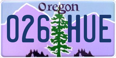 OR license plate 026HUE