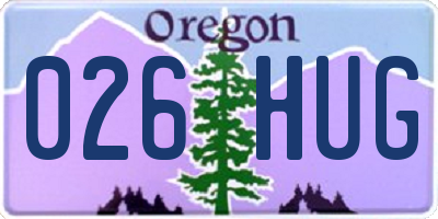 OR license plate 026HUG