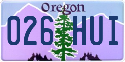 OR license plate 026HUI