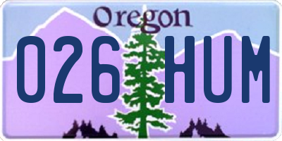 OR license plate 026HUM