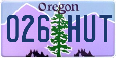 OR license plate 026HUT