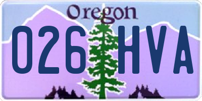 OR license plate 026HVA