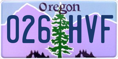OR license plate 026HVF