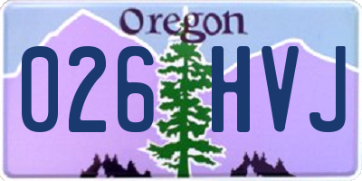OR license plate 026HVJ