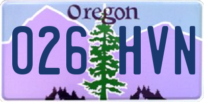 OR license plate 026HVN