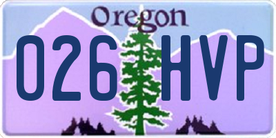 OR license plate 026HVP