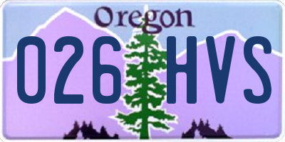 OR license plate 026HVS