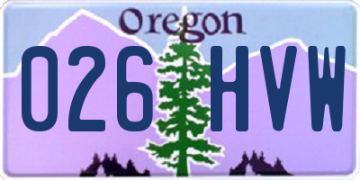 OR license plate 026HVW