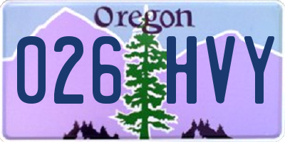OR license plate 026HVY