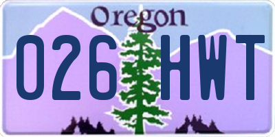 OR license plate 026HWT
