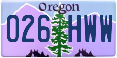 OR license plate 026HWW