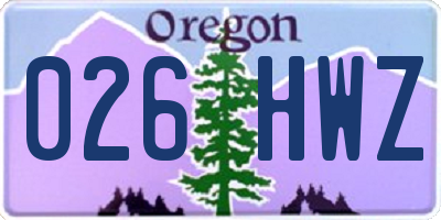 OR license plate 026HWZ
