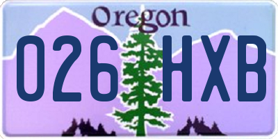 OR license plate 026HXB