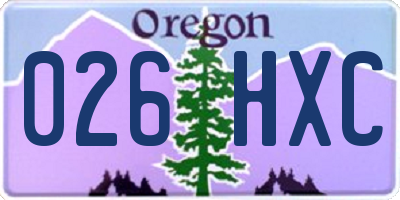 OR license plate 026HXC